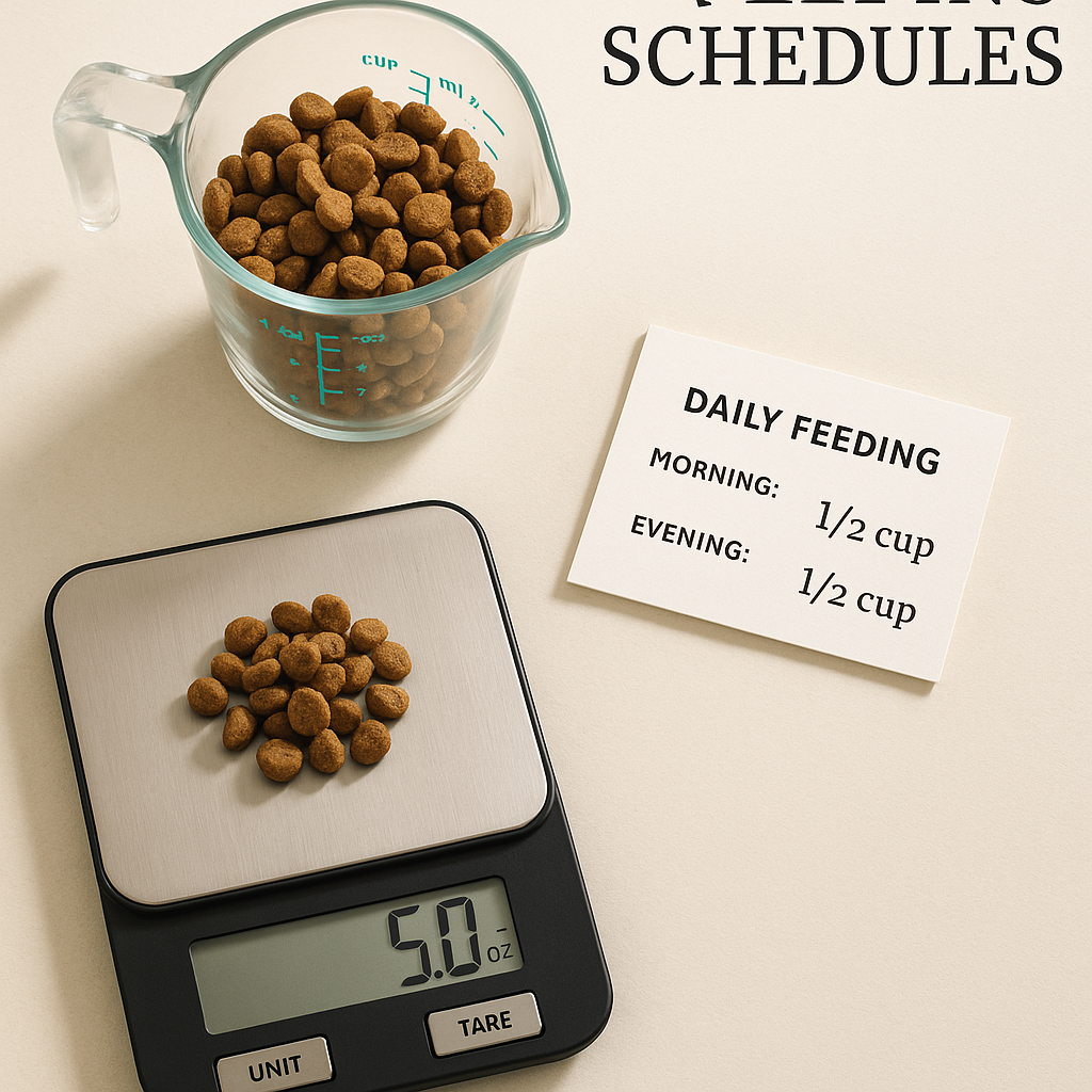 Measuring dog food portions
